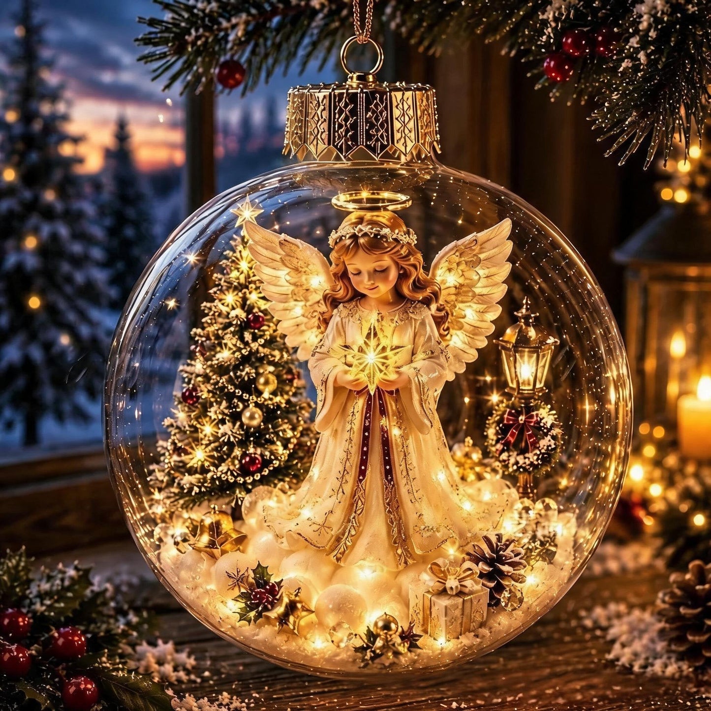 🎄Pallina di Natale luminosa con diorama natalizio – Un piccolo mondo invernale tra le tue mani