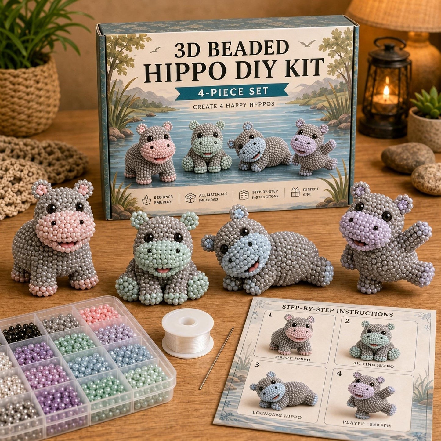 🧵✨ Kit fai da te per creare piccoli animaletti in 3D con perlin