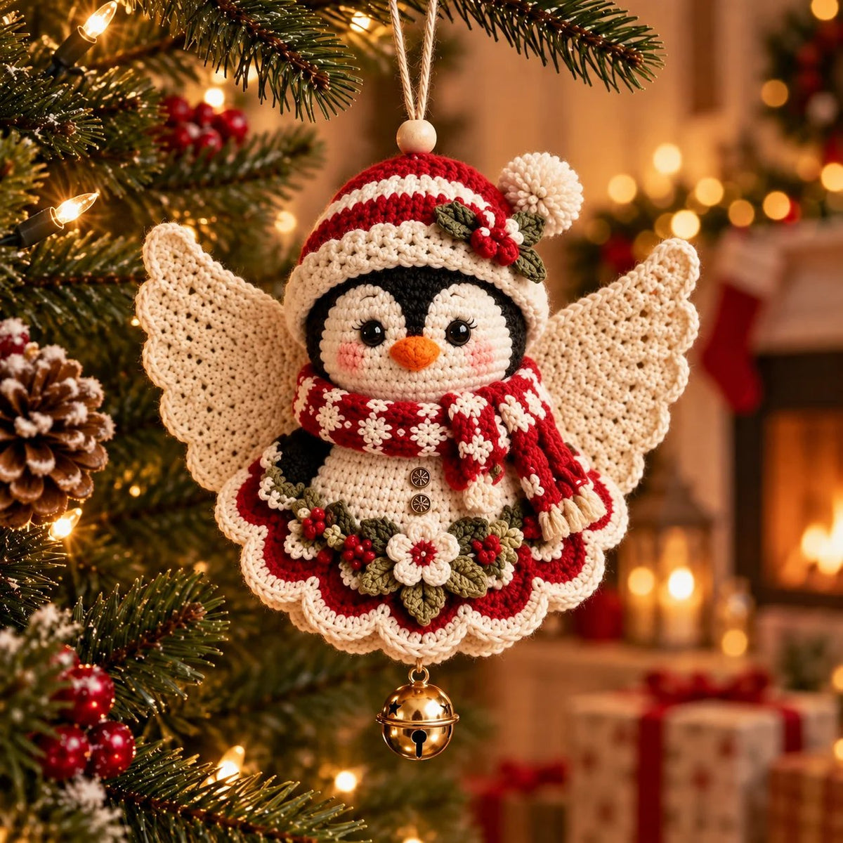 🎄 Kit fai da te per realizzare un angelo natalizio all’uncinetto come decorazione natalizia – Realizzalo tu stesso, appendilo e custodiscilo con cura