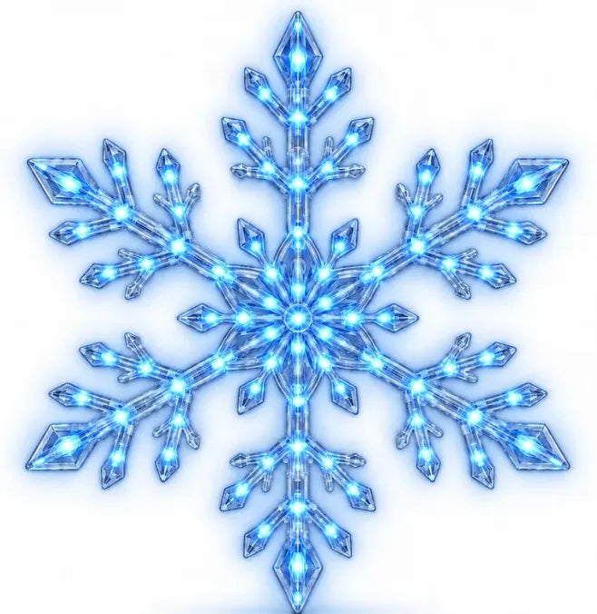 ❄️ Lampade da parete a LED a forma di fiocco di neve | Decorazioni natalizie 3D a forma di fiocco di neve | Set da 12, 24 e 36 fiocchi di neve | Luce blu e bianca + telecomando