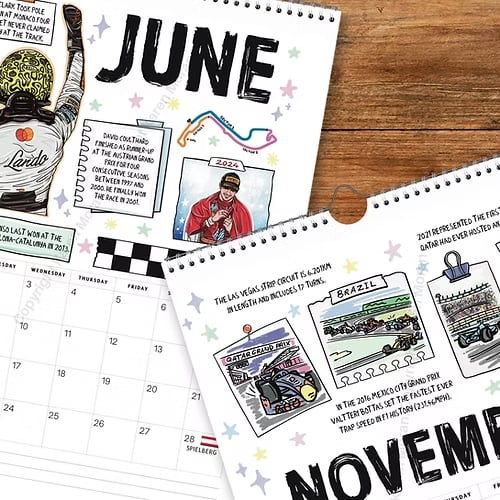 🏎️📅 Calendario delle gare di F1 Scrapbook 2026: il calendario da parete definitivo per gli appassionati di corse