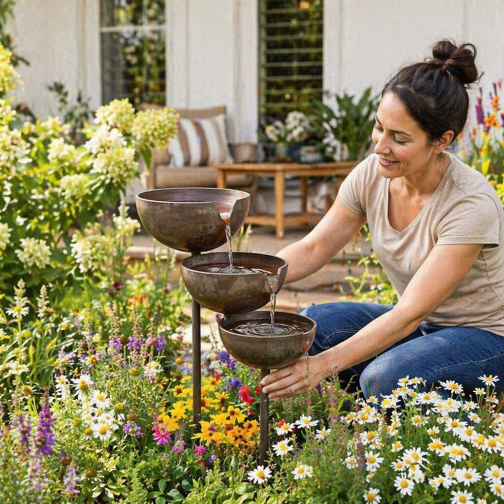🔥Offerta speciale: 50% di sconto🔥Dai nuova vita al tuo giardino – Una tranquilla vaschetta per uccelli a cascata che raccoglie l'acqua piovana, per accogliere la fauna selvatica del giardino🌿