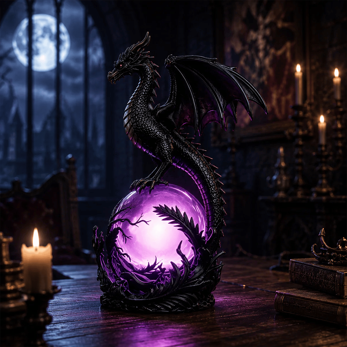 🔮Lampada a LED a forma di sfera di cristallo con drago gotico per un arredamento in stile dark