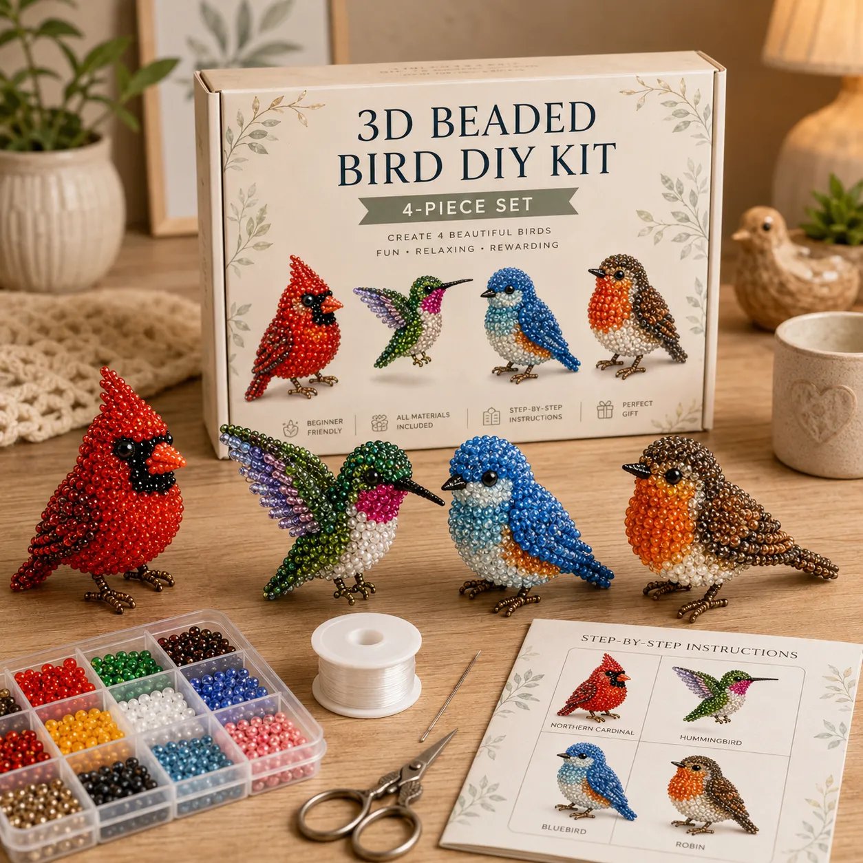 🧵✨ Kit fai da te per creare piccoli animaletti in 3D con perlin