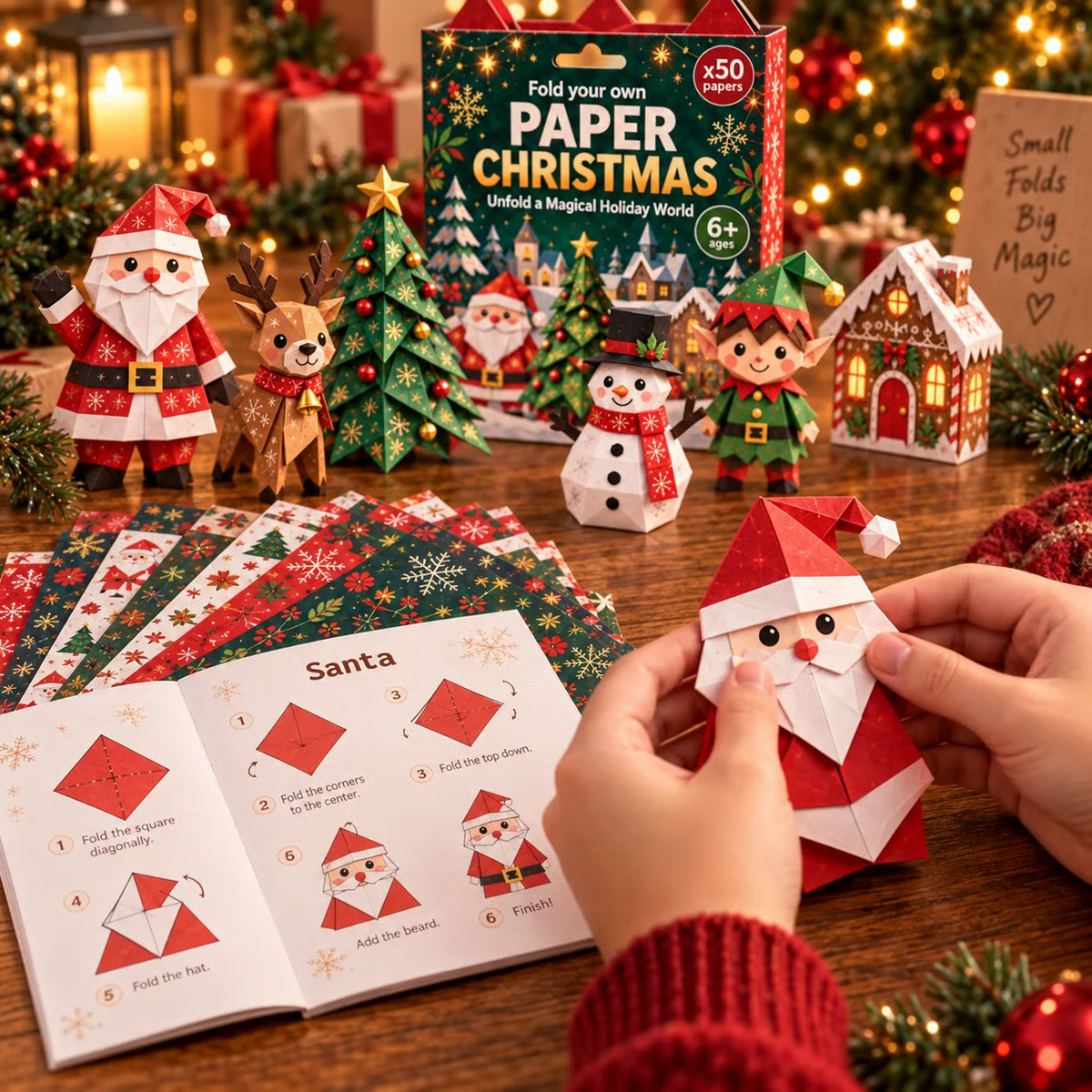 🎄Kit fai da te per decorazioni natalizie in carta – 250 fogli, 5 temi festivi