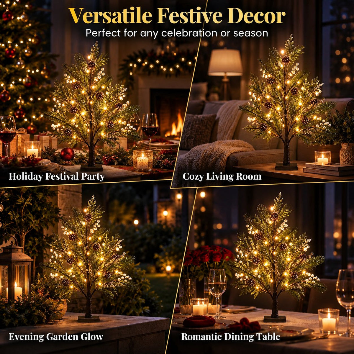 🎄💡 Albero illuminato a LED – Eleganza naturale per ogni stagione 🌿✨