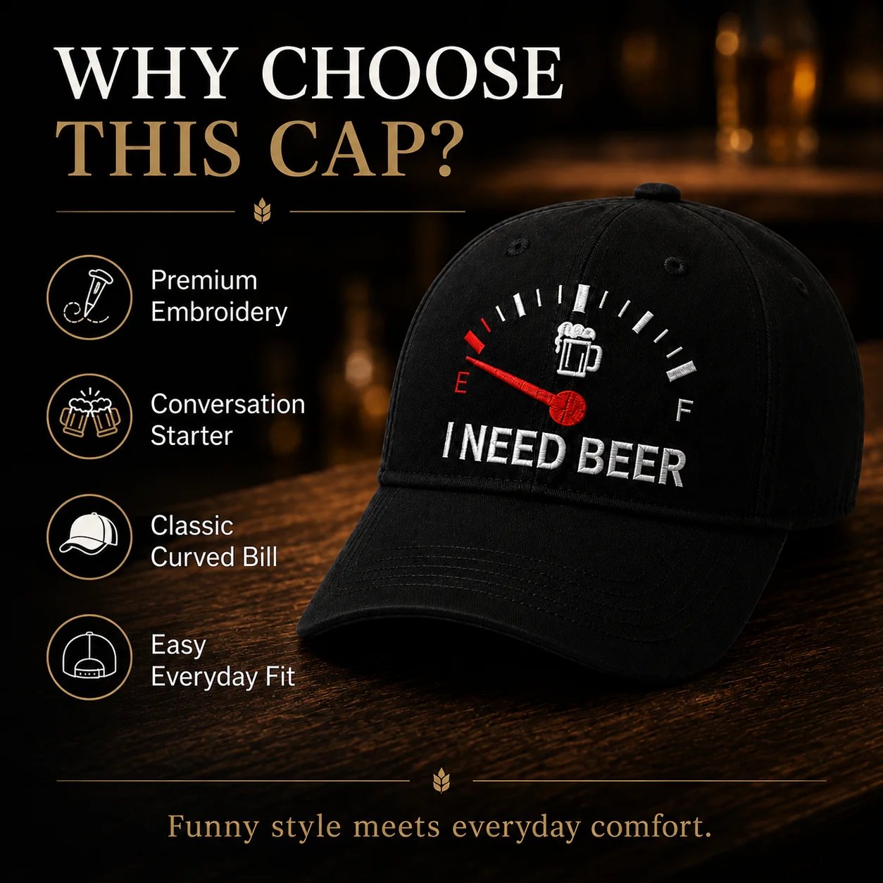 🔥ULTIMO GIORNO DI SCONTO DEL 50% – 🍺 Cappellino da baseball con ricamo “I NEED BEER” – Cappellino commemorativo unisex