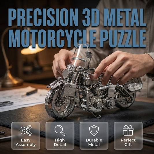 🔥OFFERTA SPECIALE🔥Puzzle da assemblare in metallo 3D argentato a forma di moto