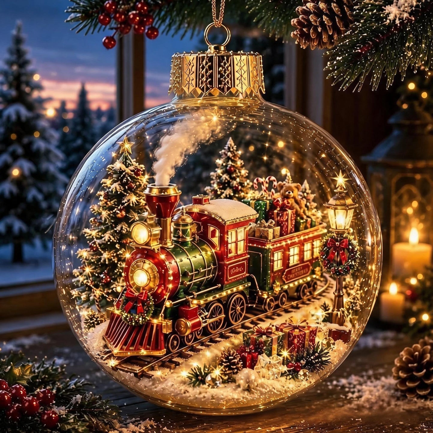 🎄Pallina di Natale luminosa con diorama natalizio – Un piccolo mondo invernale tra le tue mani