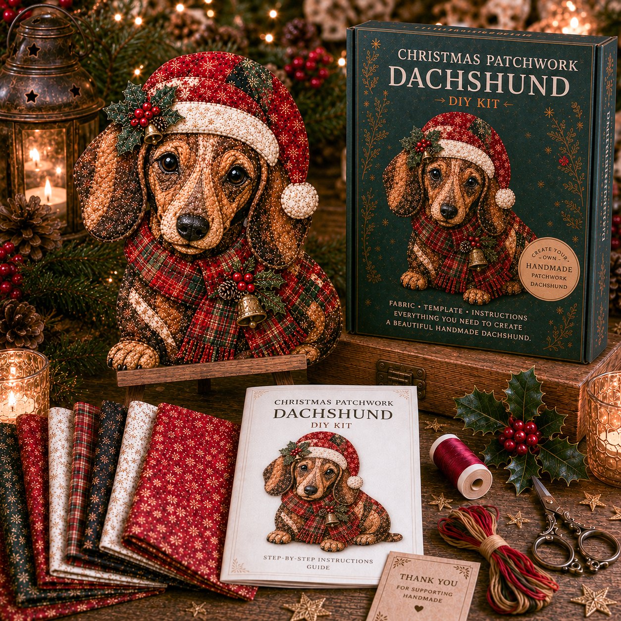 🔥ULTIMO GIORNO DI SCONTO DEL 49% - 🎅Set di decorazioni fai da te con tessuto patchwork natalizio – Risultati meravigliosi, non è richiesta alcuna esperienza