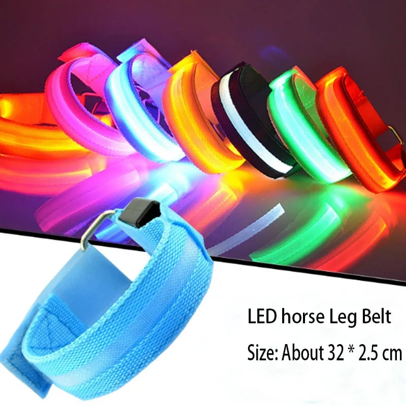 🐎 Cinghie LED per zampe di cavallo – Confezione da 4 | Luci di sicurezza ricaricabili per l'equitazione notturna | Chiusura in velcro regolabile adatta a cavalli di tutte le taglie ✨