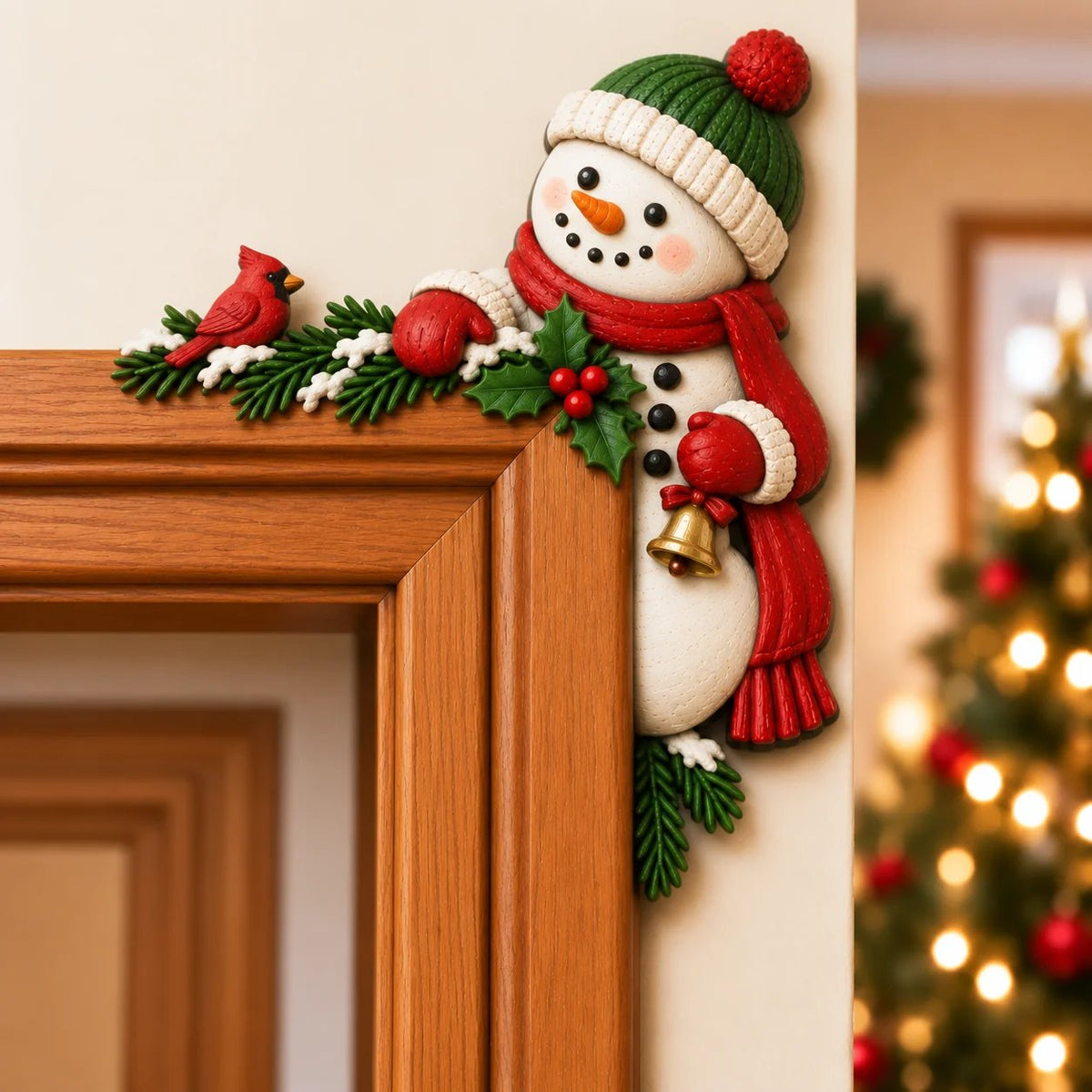 ⏰ULTIMO GIORNO: SCONTO DEL 50% 🎅Decorazione angolare per telaio della porta “Peekaboo” natalizi
