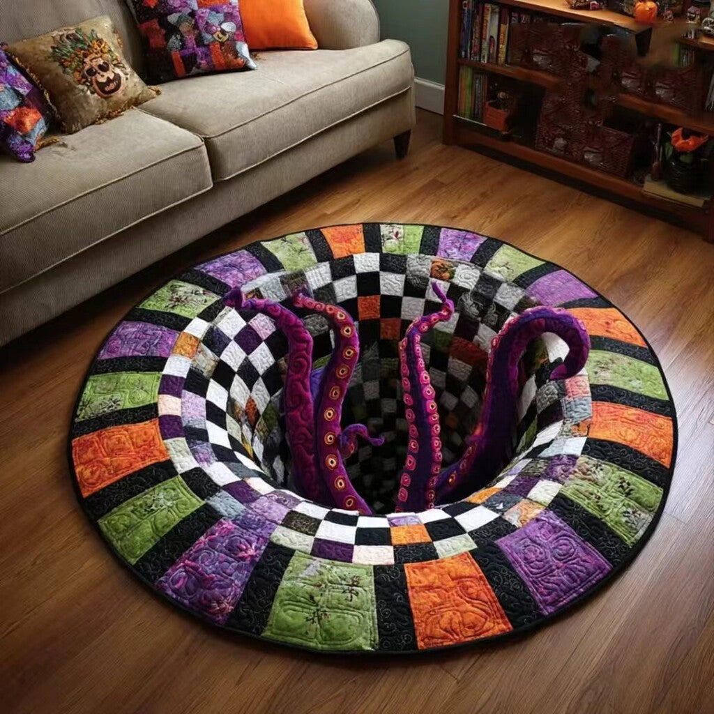 🎃 Tappeto rotondo trapuntato a forma di scheletro 3D “Vortex” per Hallowee