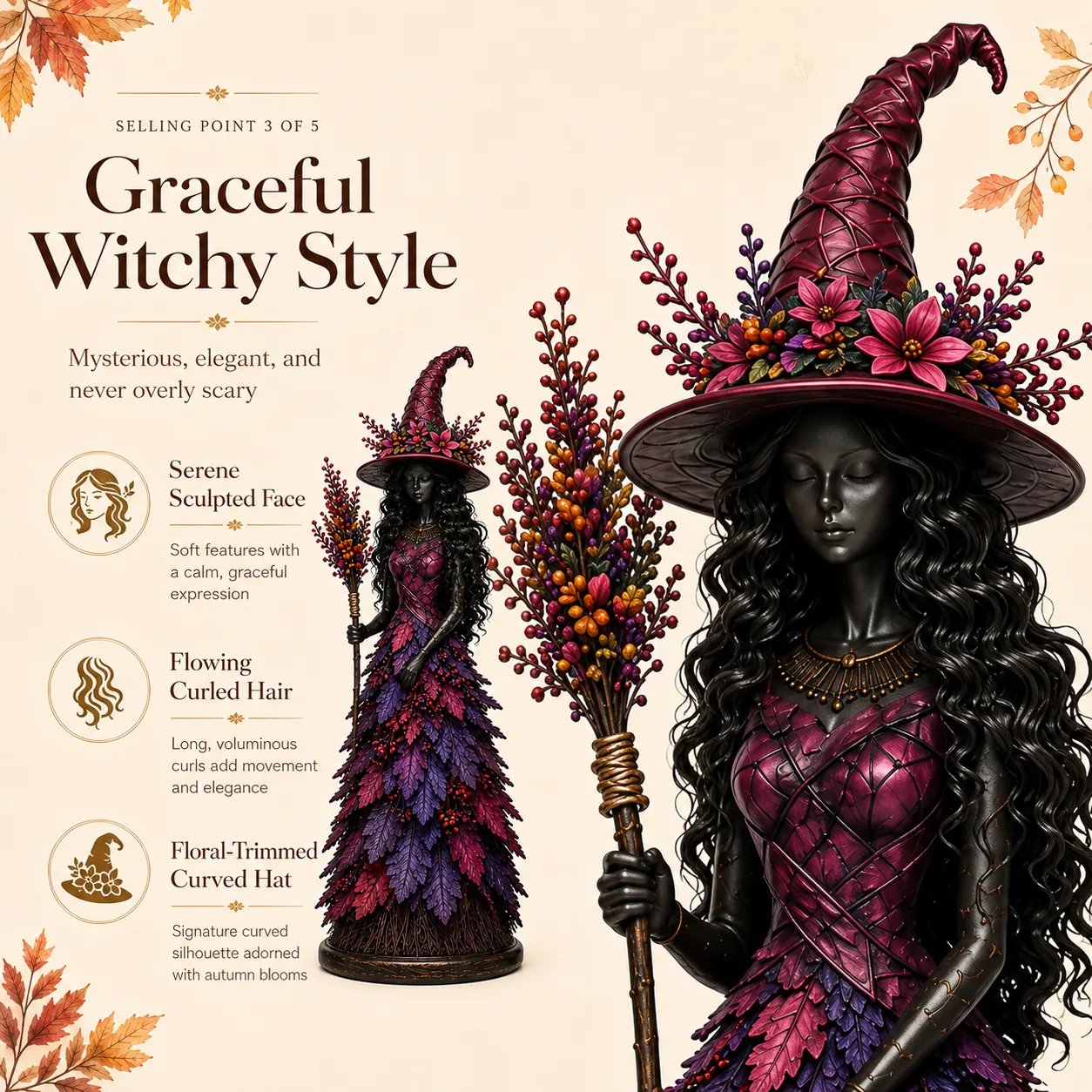 💥ULTIMO GIORNO: SCONTO DEL 49% - 🧙 Statuetta della strega incantata d'autunno (📦Acquistane 2 e la spedizione è gratuita