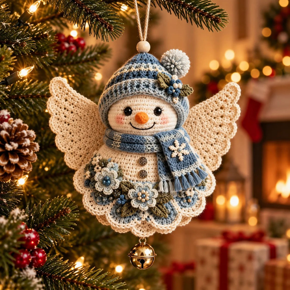 🎄 Kit fai da te per realizzare un angelo natalizio all’uncinetto come decorazione natalizia – Realizzalo tu stesso, appendilo e custodiscilo con cura
