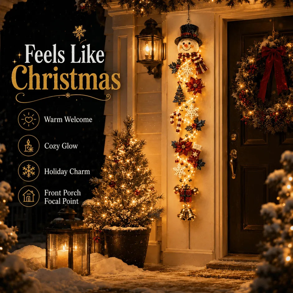 ⏳ Ultimo giorno con il 49% di sconto – 🎄MerryCascade™: decorazione luminosa da appendere alla porta per Natale | 6 modelli festosi con luci✨