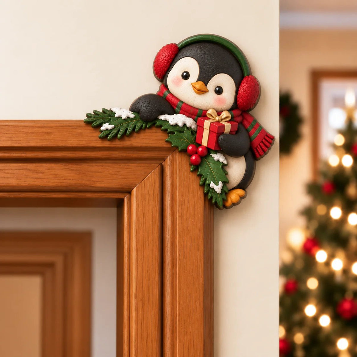 ⏰ULTIMO GIORNO: SCONTO DEL 50% 🎅Decorazione angolare per telaio della porta “Peekaboo” natalizi