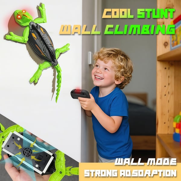 Giocattolo radiocomandato a forma di geco che si arrampica sui muri a infrarossi con luci 🦎✨