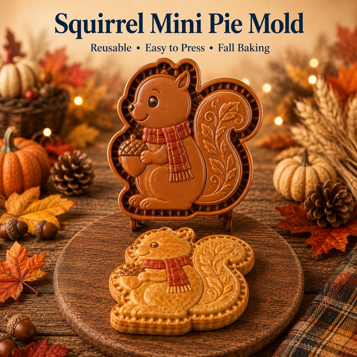 🍂 Collezione di 8 stampi per mini torte autunnali | Stampi riutilizzabili con motivi in rilievo per realizzare forme dettagliate di gufo, volpe, tacchino, zucca, ghianda e altro ancora 🍂✨