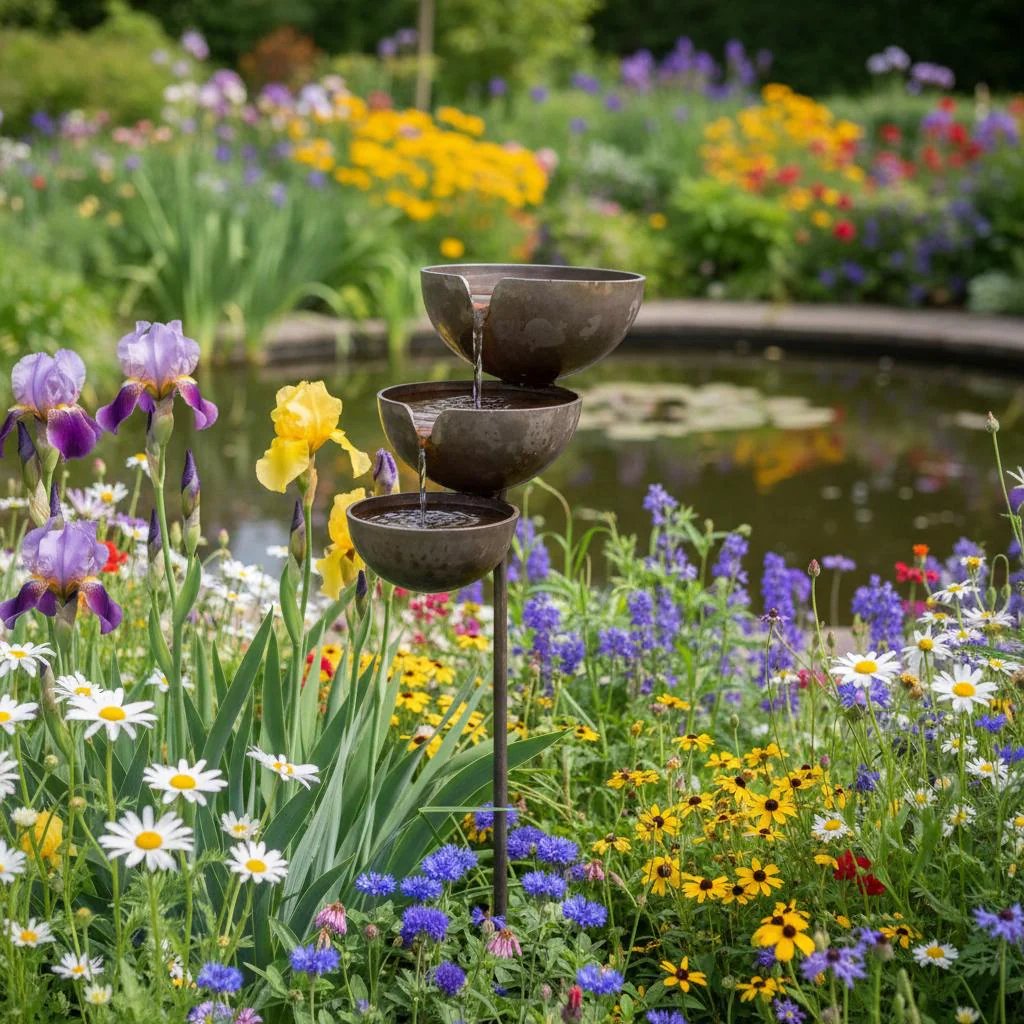 🔥Offerta speciale: 50% di sconto🔥Dai nuova vita al tuo giardino – Una tranquilla vaschetta per uccelli a cascata che raccoglie l'acqua piovana, per accogliere la fauna selvatica del giardino🌿