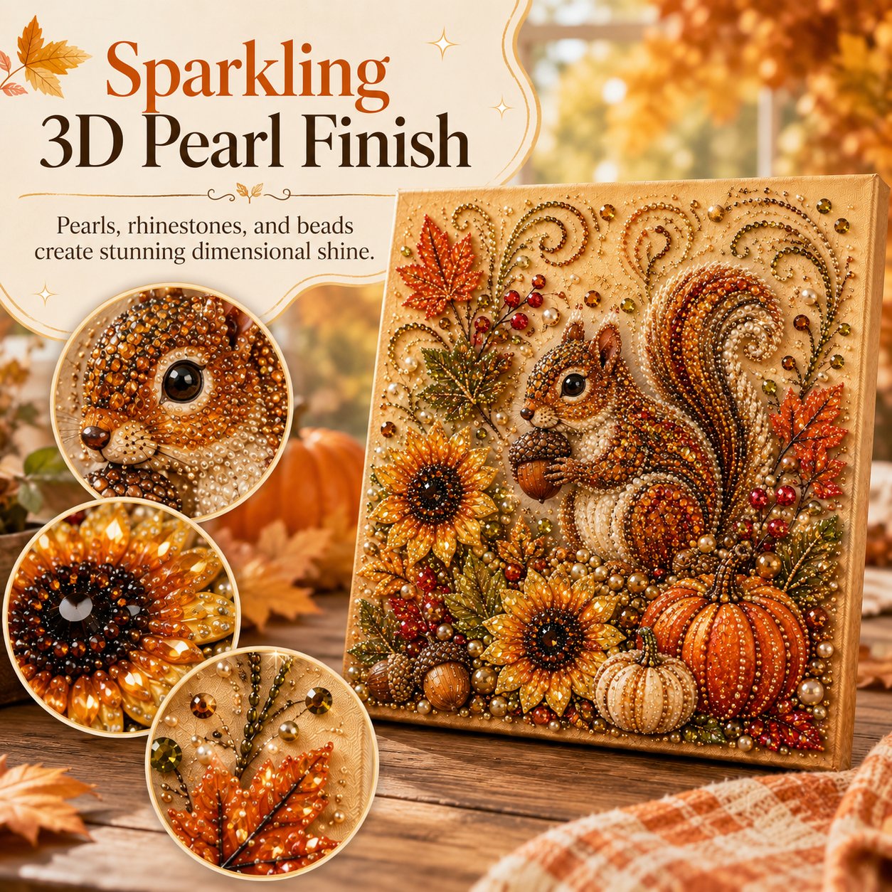 🍂💎 Kit per dipingere con le perle autunnali – Un rilassante progetto fai da te per creare scintillanti opere d'arte autunnali 🖌️