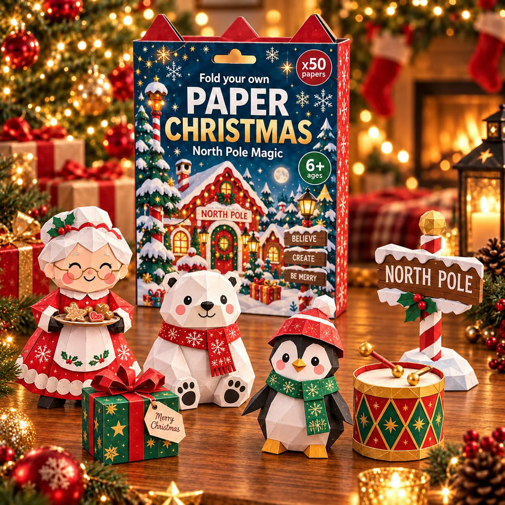 🎄Kit fai da te per decorazioni natalizie in carta – 250 fogli, 5 temi festivi