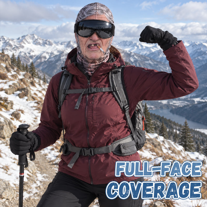 Maschera da sci con volto realistico e divertente – Accessorio esilarante per feste invernali all’aperto in grupp