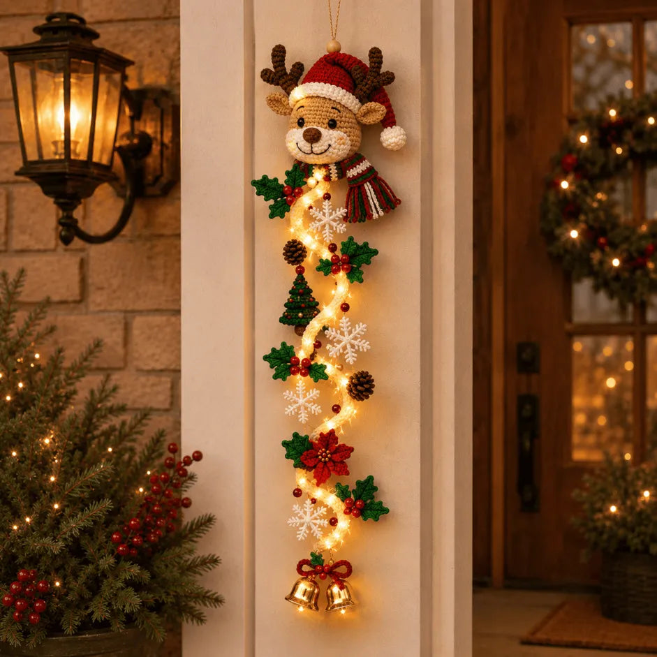 ⏳ Ultimo giorno con il 49% di sconto – 🎄MerryCascade™: decorazione luminosa da appendere alla porta per Natale | 6 modelli festosi con luci✨