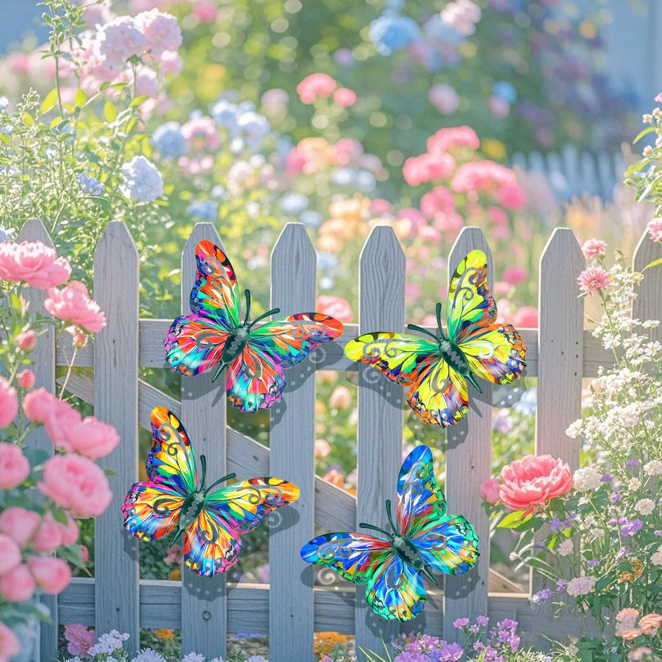 🦋Un set completo! Decorazioni da parete in metallo a forma di farfalla (4 pezzi)🤩