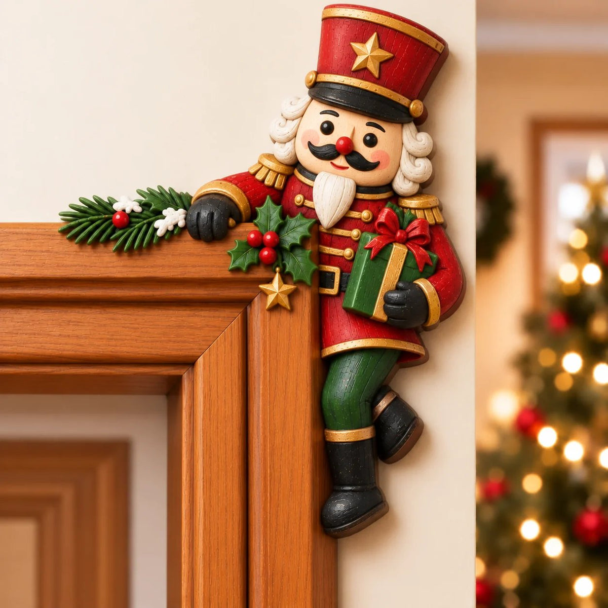 ⏰ULTIMO GIORNO: SCONTO DEL 50% 🎅Decorazione angolare per telaio della porta “Peekaboo” natalizi