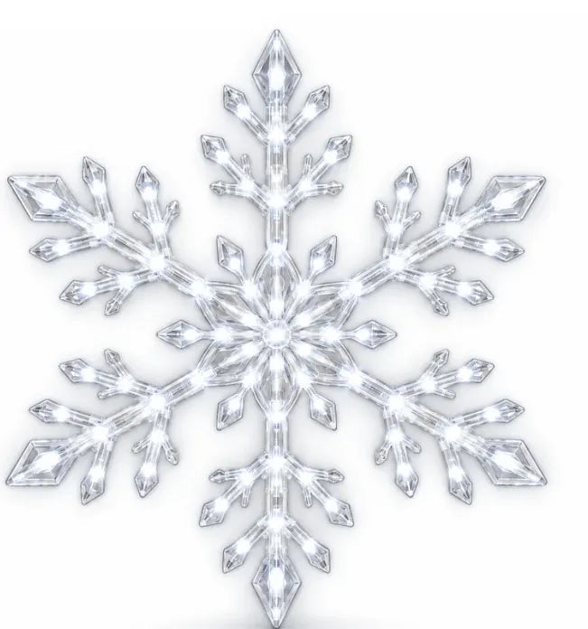 ❄️ Lampade da parete a LED a forma di fiocco di neve | Decorazioni natalizie 3D a forma di fiocco di neve | Set da 12, 24 e 36 fiocchi di neve | Luce blu e bianca + telecomando