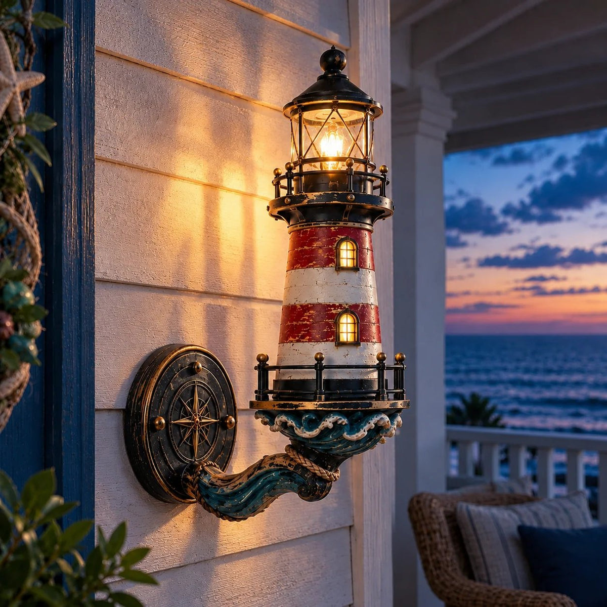 🌊Applique vintage a forma di faro costiero