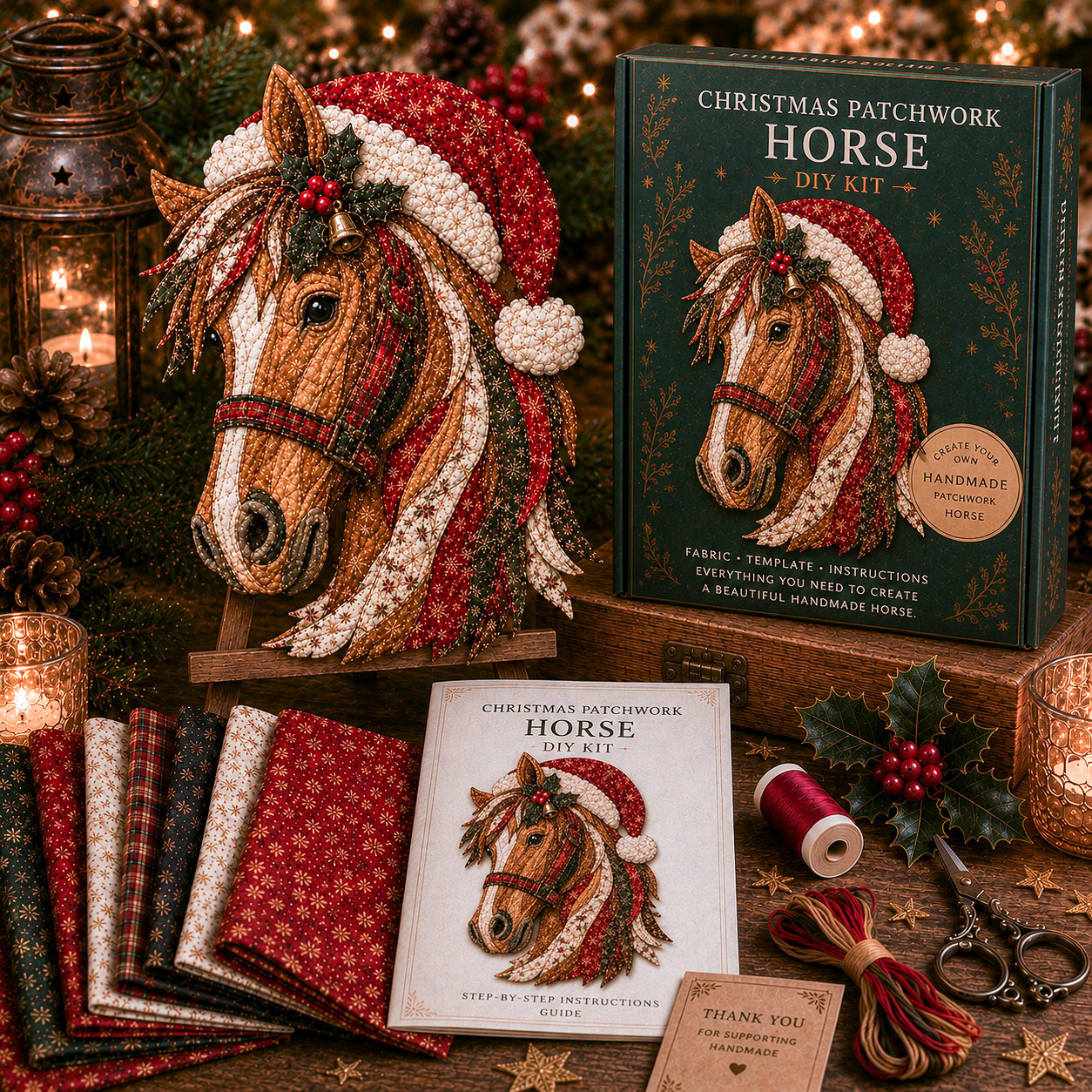 🔥ULTIMO GIORNO DI SCONTO DEL 49% - 🎅Set di decorazioni fai da te con tessuto patchwork natalizio – Risultati meravigliosi, non è richiesta alcuna esperienza