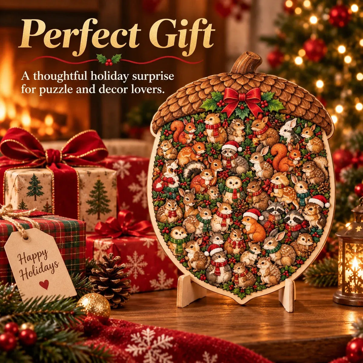 🎄Puzzle natalizio in legno con supporto | 9 motivi festivi da assemblare ed esporre