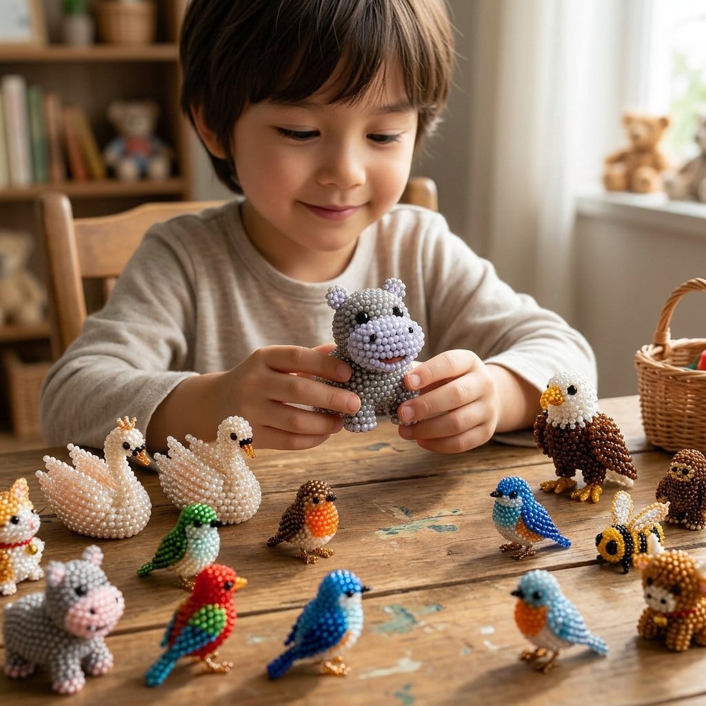 🧵✨ Kit fai da te per creare piccoli animaletti in 3D con perlin
