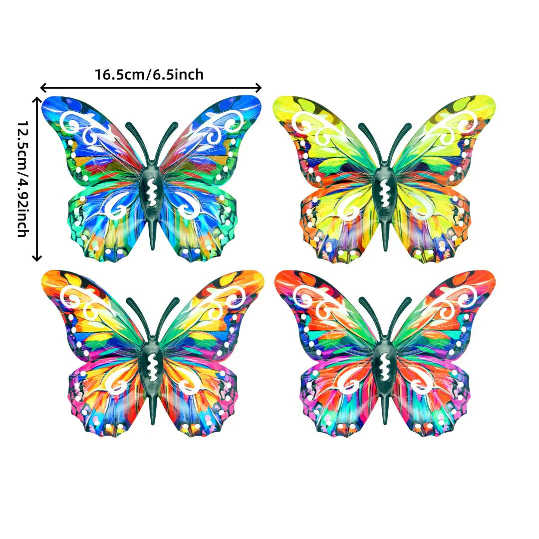 🦋Un set completo! Decorazioni da parete in metallo a forma di farfalla (4 pezzi)🤩