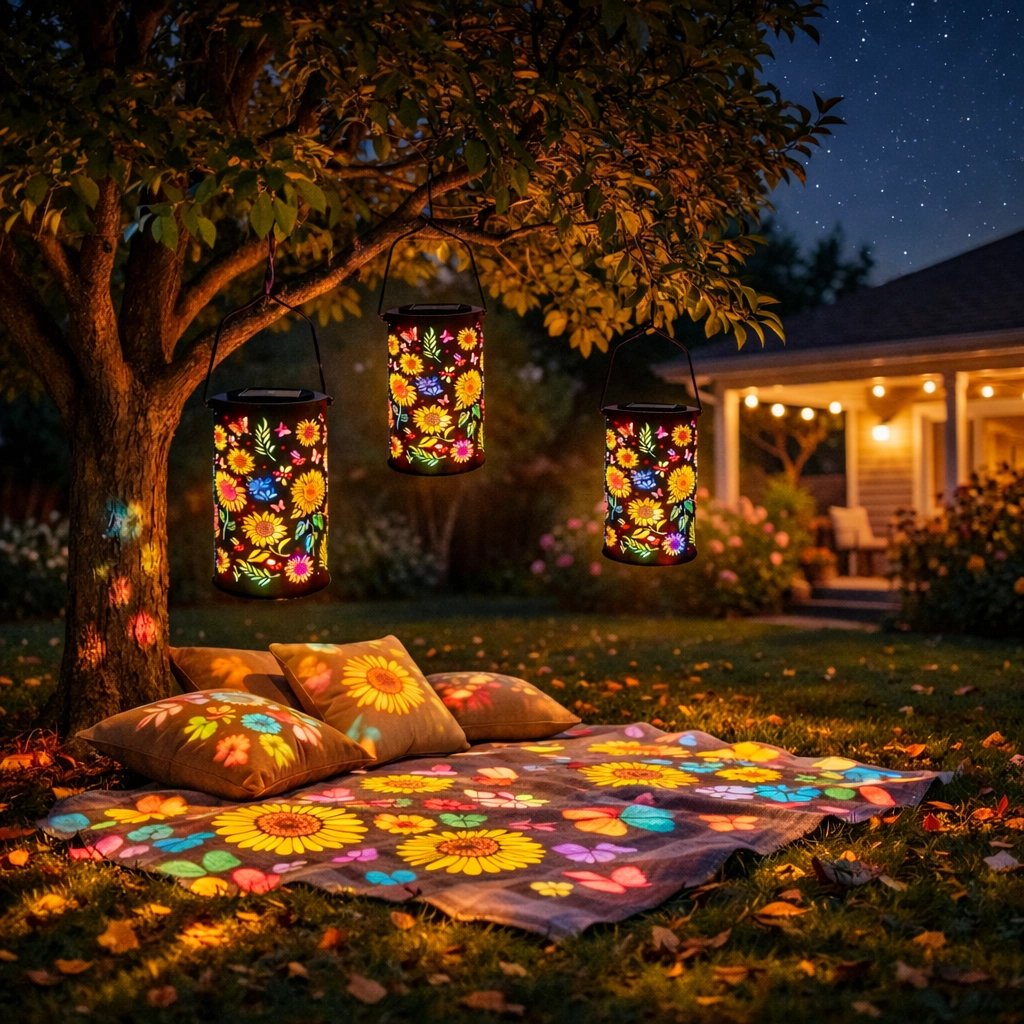 Lampada da giardino colorata alimentata a energia solare con effetto luce a girasole