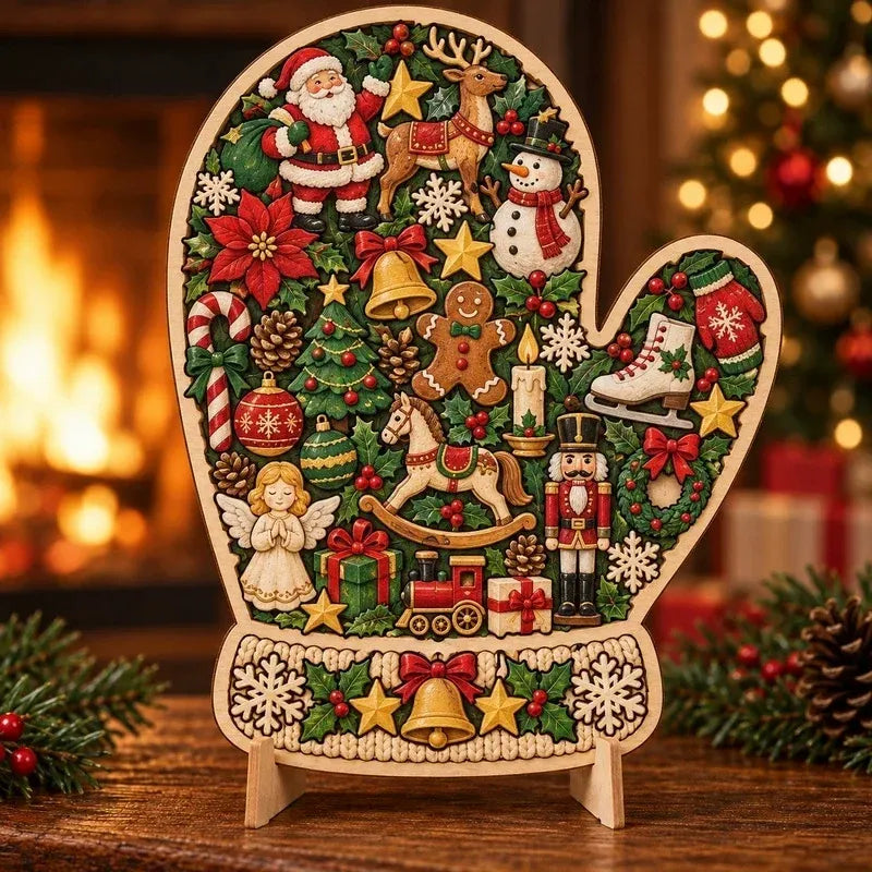 🎄Puzzle natalizio in legno con supporto | 9 motivi festivi da assemblare ed esporre