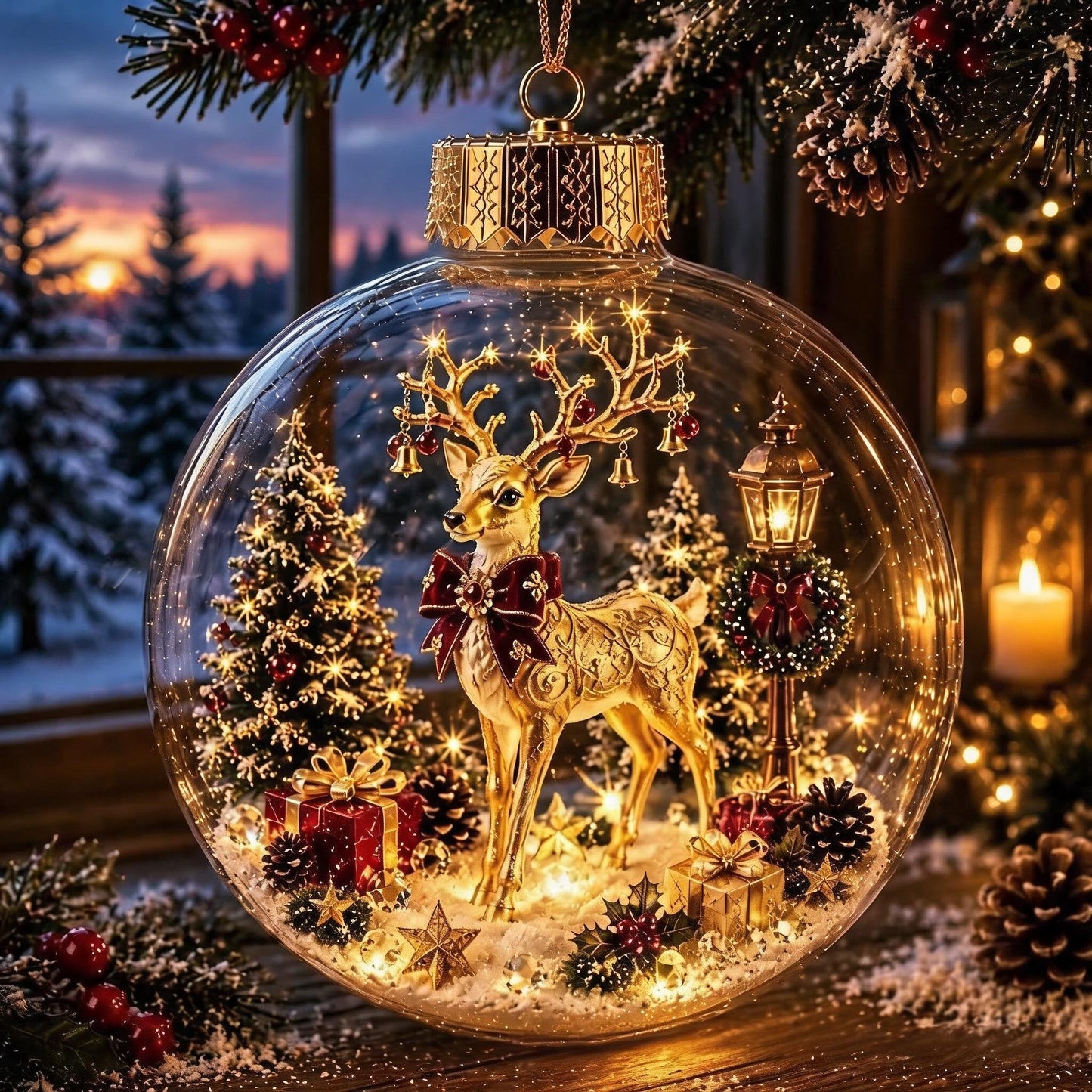 🎄Pallina di Natale luminosa con diorama natalizio – Un piccolo mondo invernale tra le tue mani