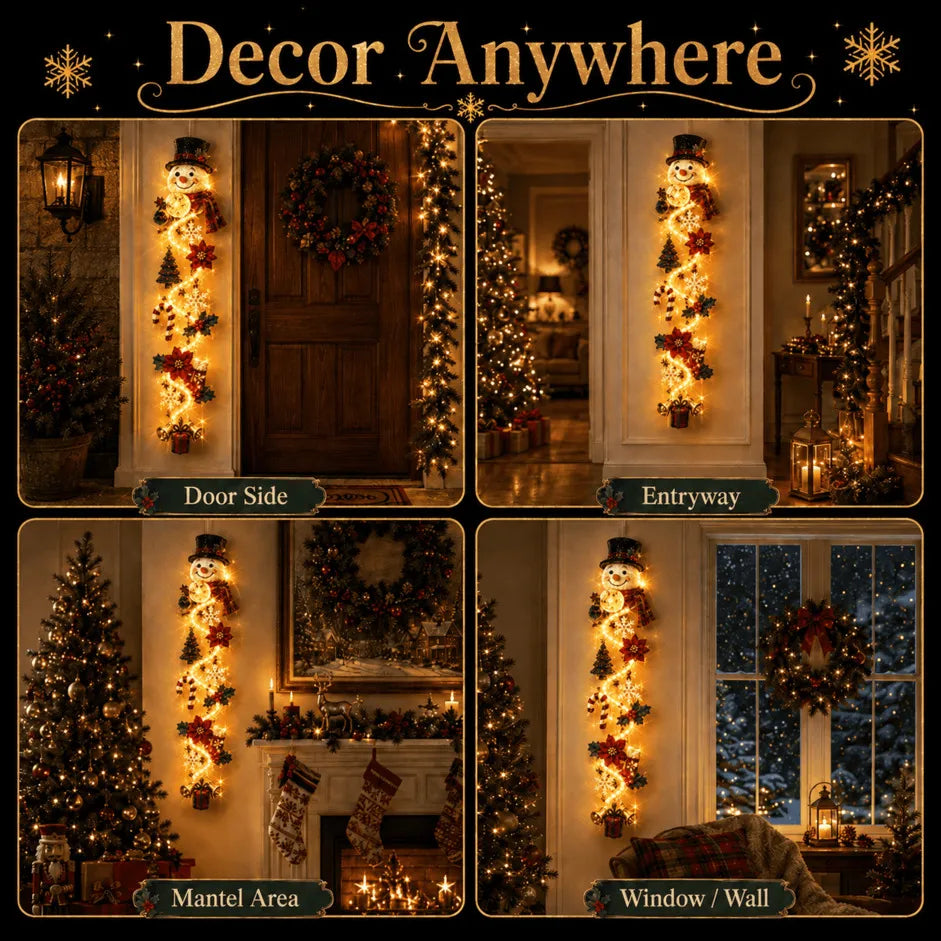 ⏳ Ultimo giorno con il 49% di sconto – 🎄MerryCascade™: decorazione luminosa da appendere alla porta per Natale | 6 modelli festosi con luci✨