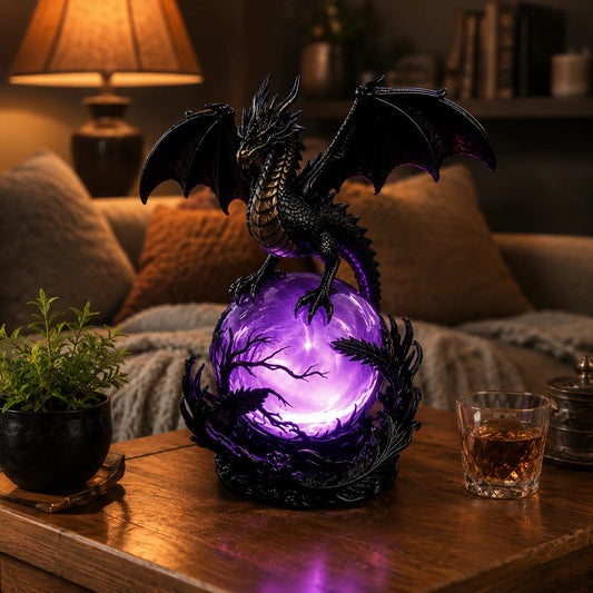 🔮Lampada a LED a forma di sfera di cristallo con drago gotico per un arredamento in stile dark