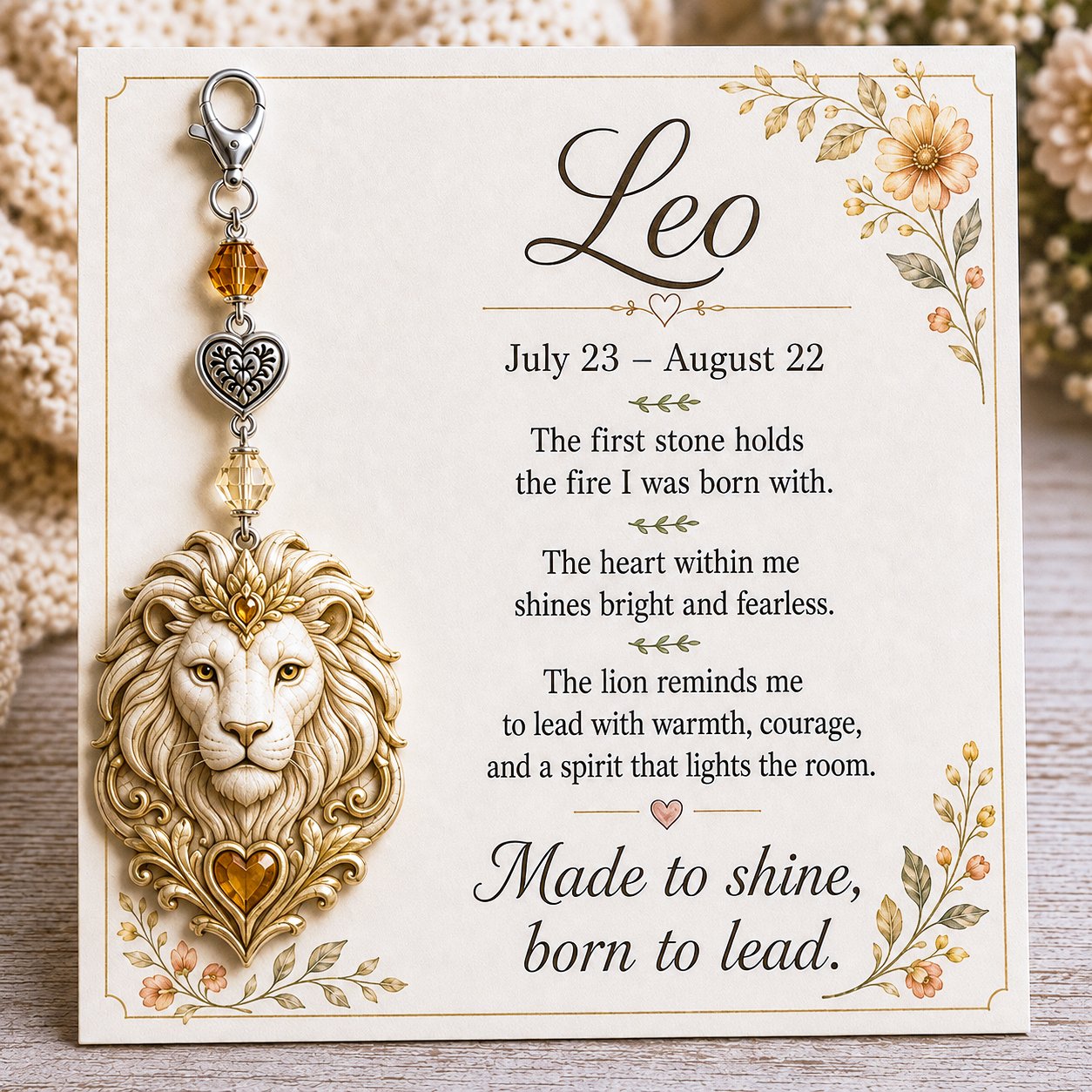 12 ciondoli con pietre natali dei segni zodiacali e biglietto ricordo | Regalo di compleanno a tema astrologia per le