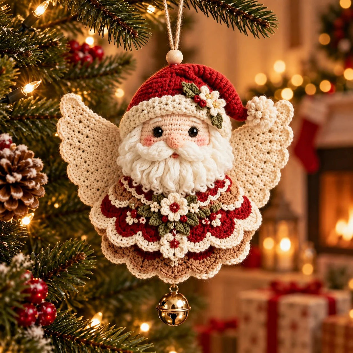🎄 Kit fai da te per realizzare un angelo natalizio all’uncinetto come decorazione natalizia – Realizzalo tu stesso, appendilo e custodiscilo con cura
