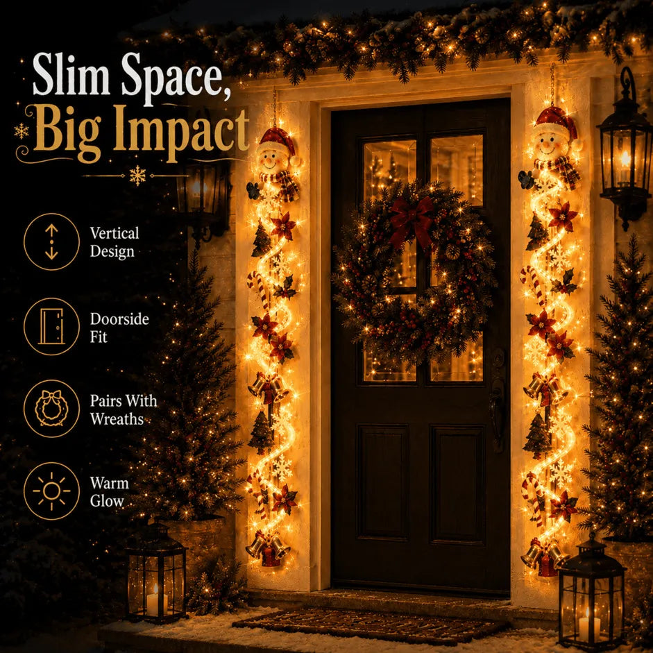 ⏳ Ultimo giorno con il 49% di sconto – 🎄MerryCascade™: decorazione luminosa da appendere alla porta per Natale | 6 modelli festosi con luci✨