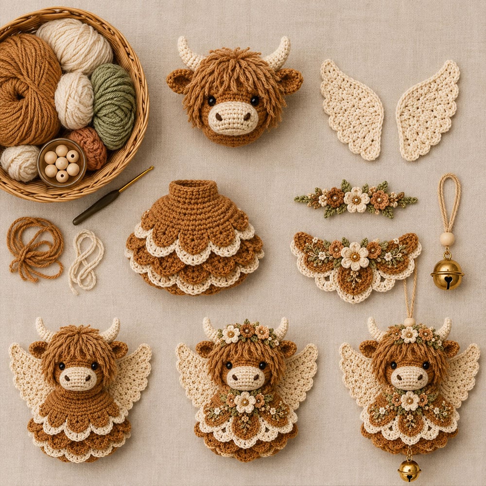 🔥Ultimo giorno: SCONTO DEL 50% 🪽 Kit fai da te per realizzare un addobbo natalizio all’uncinetto “Animal Angel”