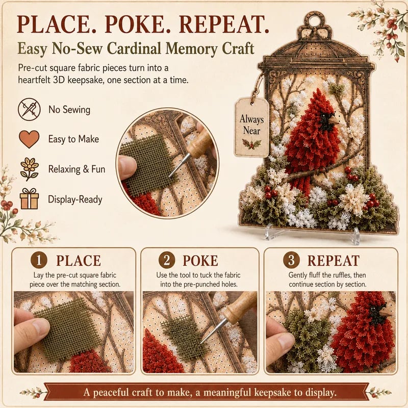 🕊️ Kit di montaggio per lanterna commemorativa “Poke Art” in tessuto 3D Always Nea