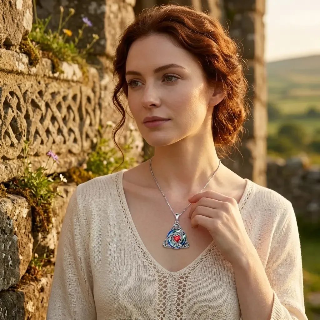 ✨Collana con nodo celtico della Trinità e pietra natale – Un simbolo significativo di amore e legame ❤️