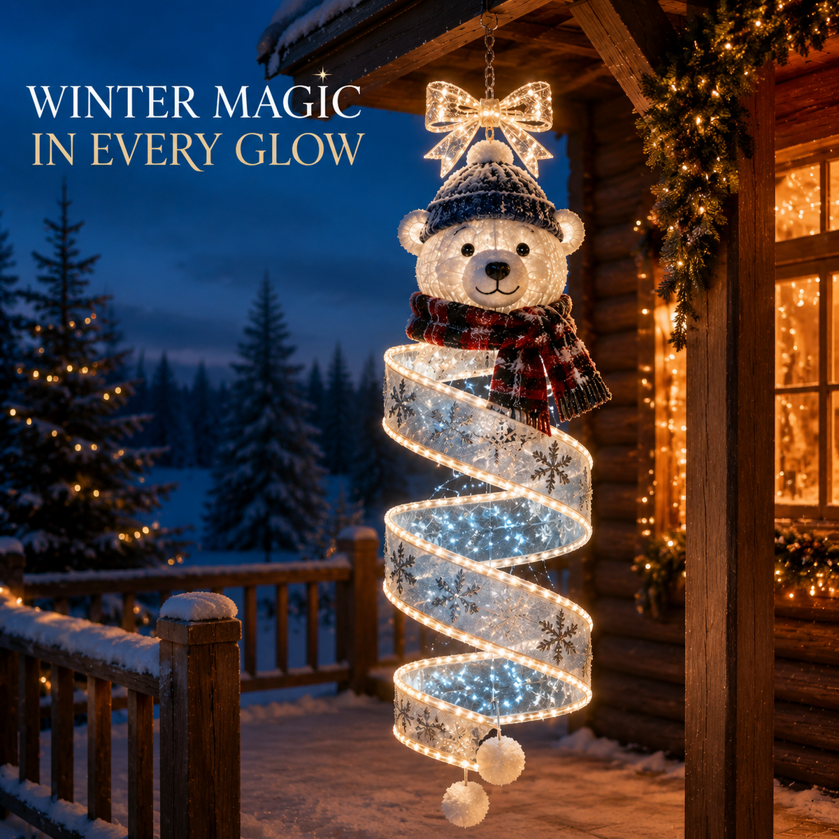 🎄Collezione di luci LED a spirale da appendere “Magia di Natale”