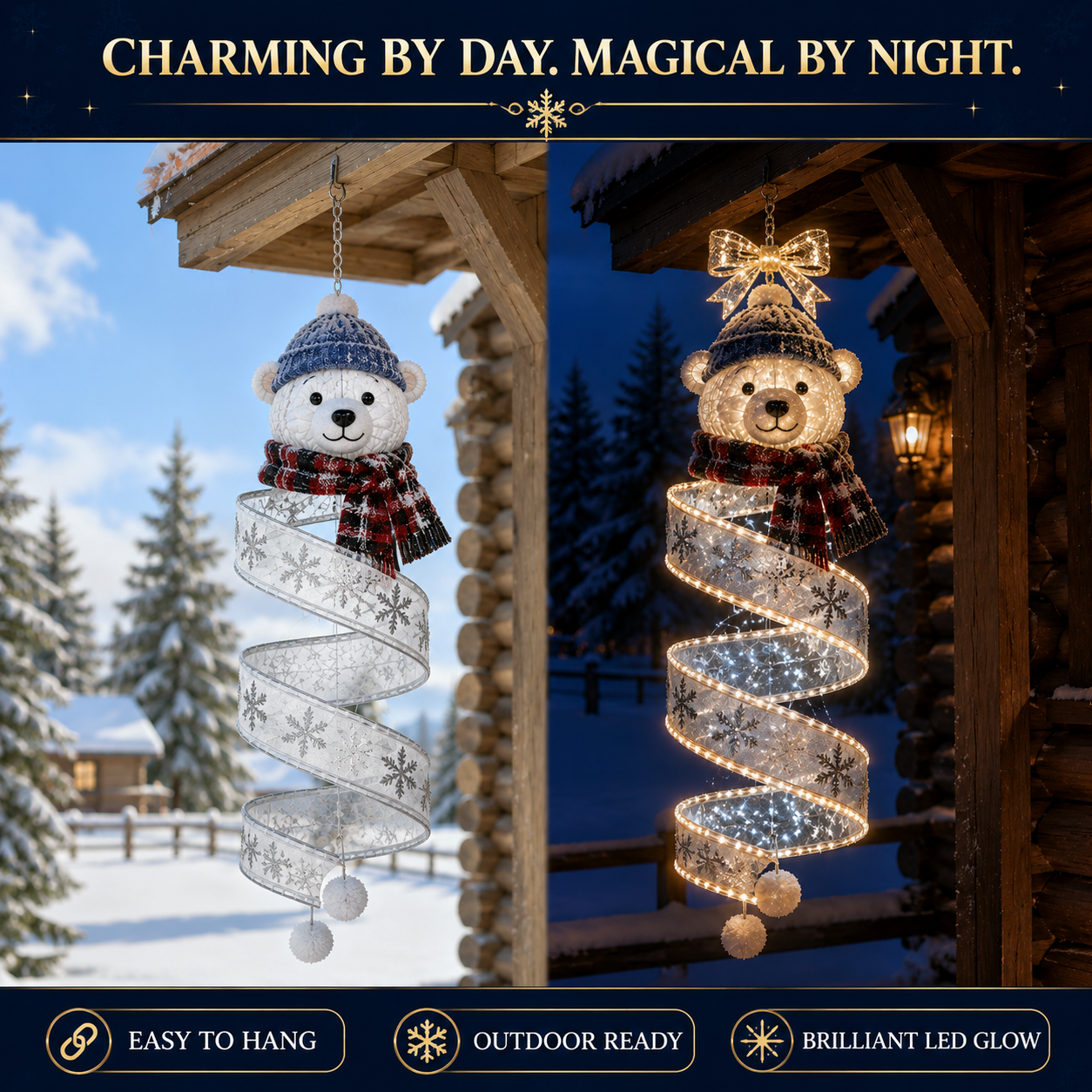 🎄Collezione di luci LED a spirale da appendere “Magia di Natale”