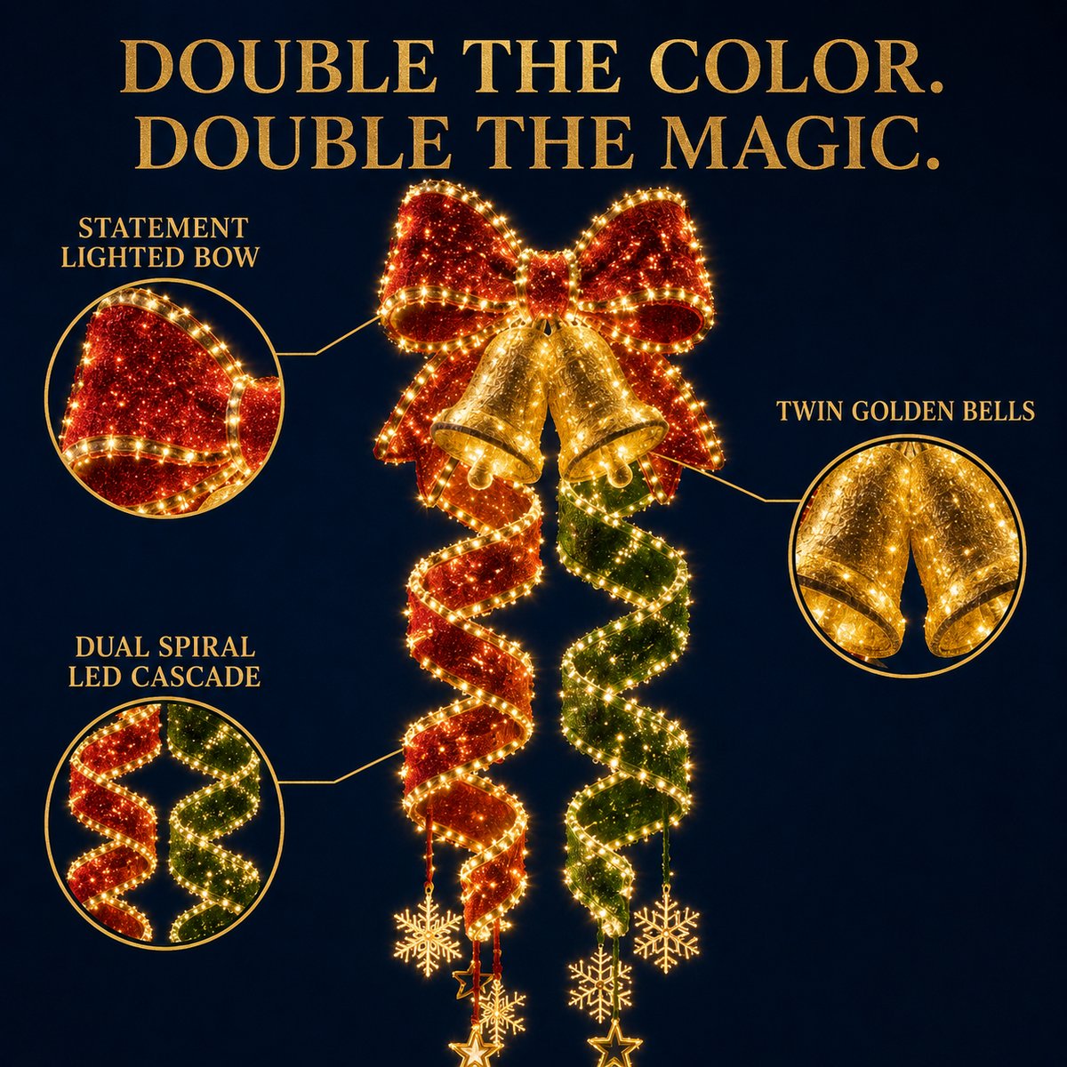 🎄Collezione di luci LED a spirale da appendere “Magia di Natale”